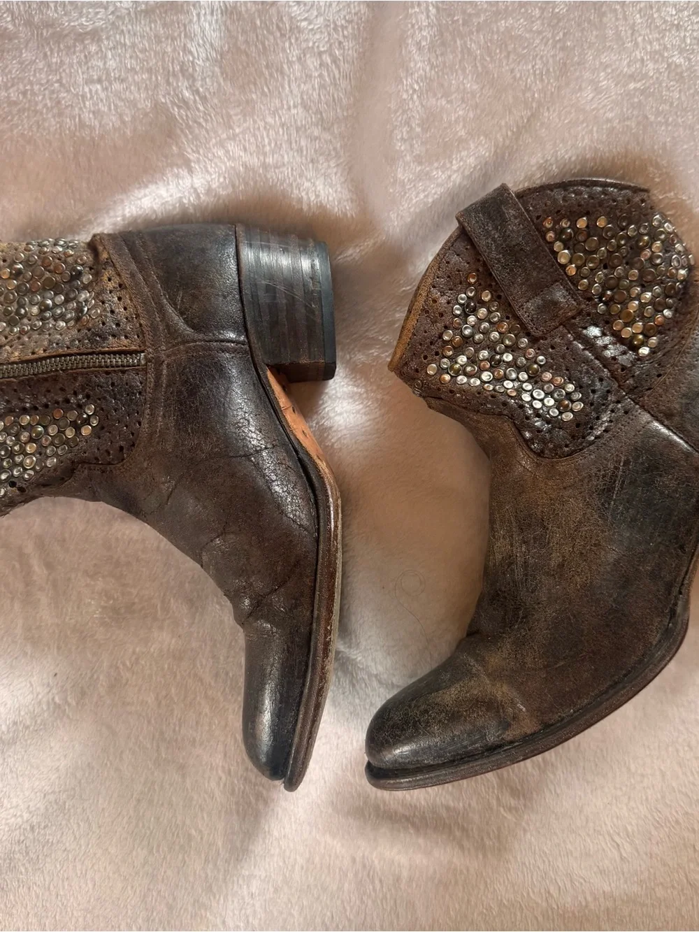 Frye Deborah Studded Distressed Boot